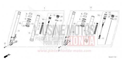 FOURCHETTE AVANT CB1000RAM de 2021